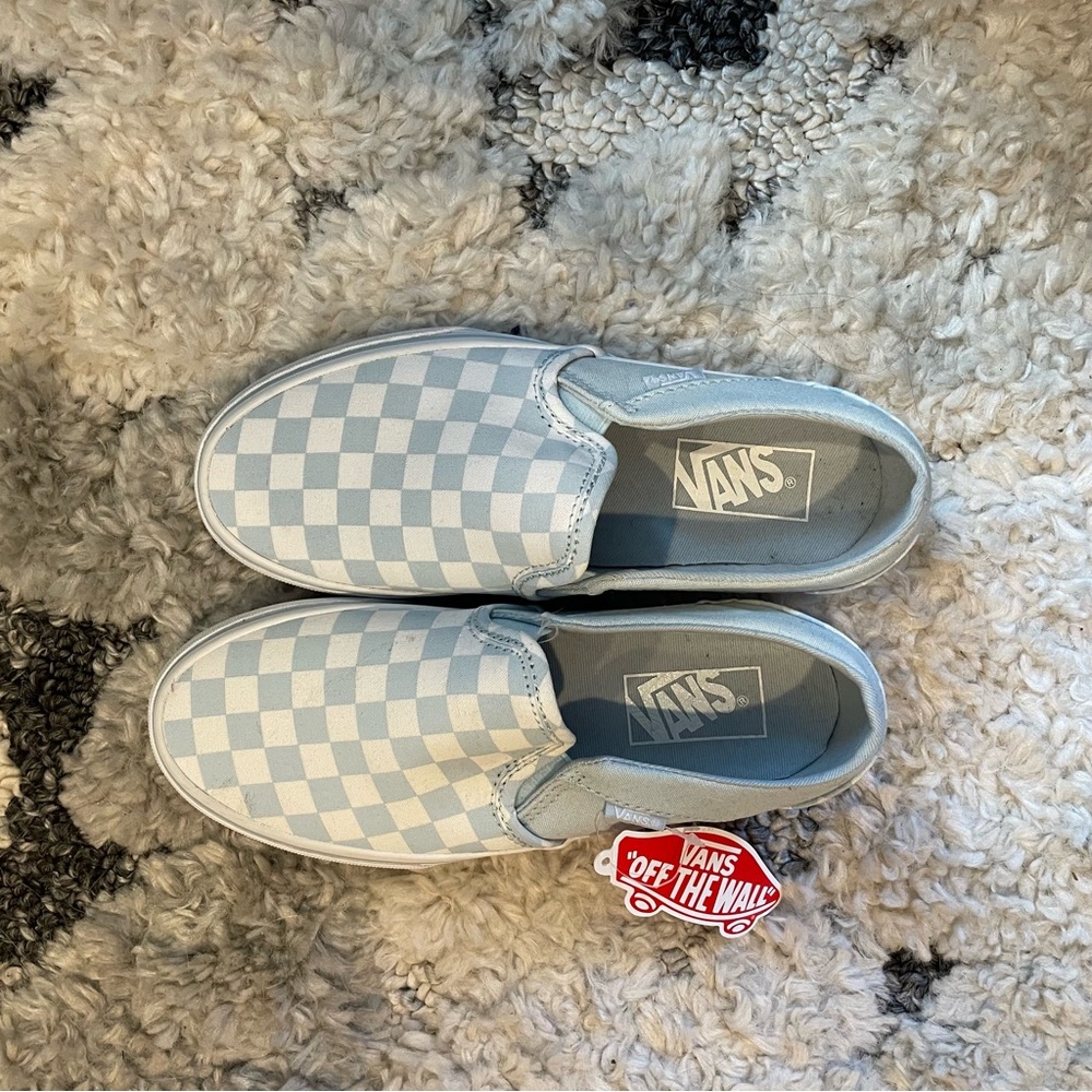 ✨ Checkered Vans ✨ Baby Blue - Women’s 6